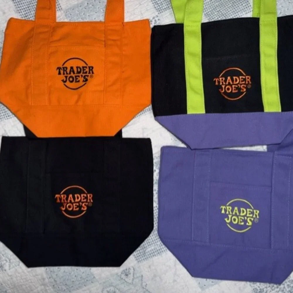 Trader Joe's Mini Canvas Tote Bag Set of 4 - Picture 1 of 1